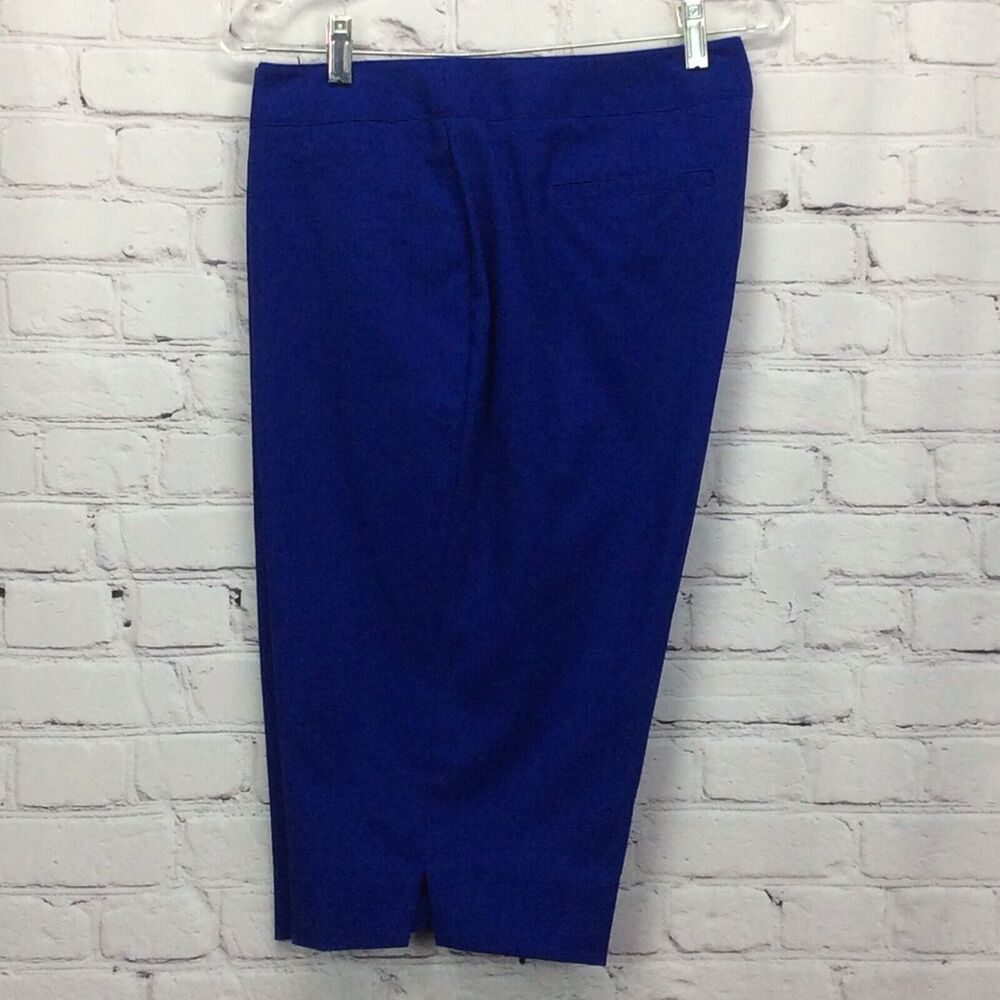 Rafaella Capri Pants Women's Size 12 Cobalt Blue Stretch Cropped Business Casual